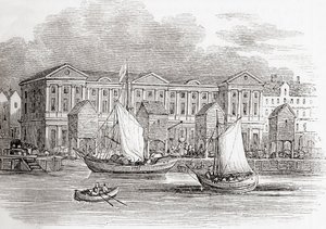 Das Zollhaus, London, England, wie es vor dem Großen Brand aussah, aus Old England: A Pictorial Museum, veröffentlicht 1847