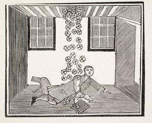 Das Erbe des Betrunkenen, Illustration aus Chap-books des achtzehnten Jahrhunderts von John Ashton, veröffentlicht 1882