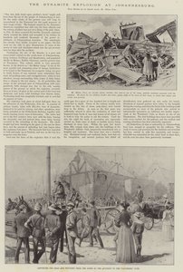 Die Dynamitexplosion in Johannesburg (Lithografie) von English School