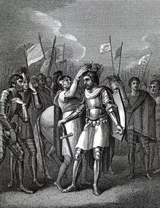 Der Earl of Richmond wird nach der Schlacht von Bosworth zum König gewählt, aus 