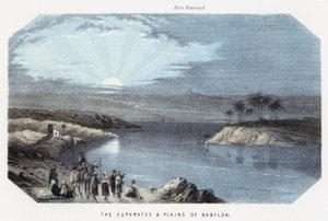 Der Euphrat und die Ebenen von Babylon (farbige Gravur) von English School