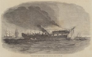 Das Transportschiff "Europa", wie es am 1. Juni um sieben Uhr morgens erschien von English School