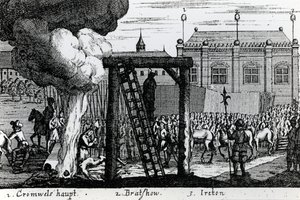 Die Hinrichtung von Oliver Cromwell, John Bradshaw und Henry Ireton, ca. 1661