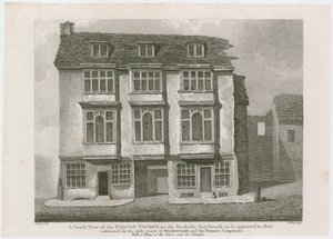 The Falcon Tavern am Bankside, Southwark. Wie es 1805 erschien von English School