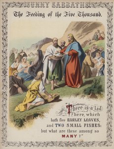 Die Speisung der Fünftausend (farbige Gravur) von English School