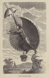 Der fliegende Mann (Gravur) von English School