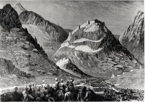 Das Fort von Ali Musjid im Khyber-Pass von English School