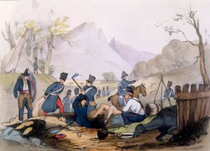 Die französische Fremdenlegion begräbt die Toten nach der Schlacht