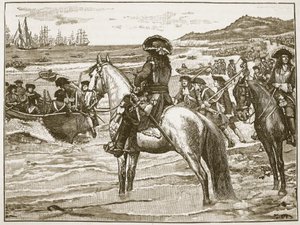 Die Franzosen ziehen sich aus Torbay zurück, Illustration aus Cassells Illustrierter Geschichte Englands von English School
