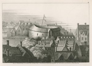 Das Globe Theatre, Bankside, Southwark, London von English School