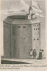 Das Globe Theatre am Bankside, London, wo William Shakespeare auftrat von English School