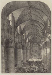 Das Gloucester-Musikfestival, das Kirchenschiff der Kathedrale, Blick nach Westen (Stich) von English School