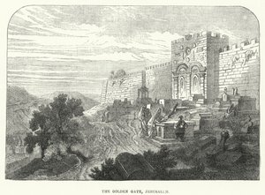 Das Goldene Tor, Jerusalem (Gravur) von English School