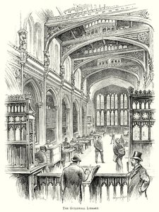 Die Guildhall-Bibliothek (Gravur) von English School
