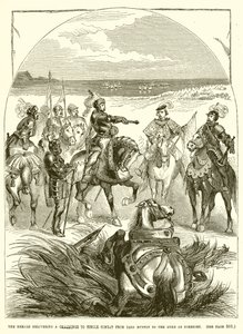 Der Herold überbringt eine Herausforderung zum Einzelkampf von Lord Huntly an den Herzog von Somerset von English School