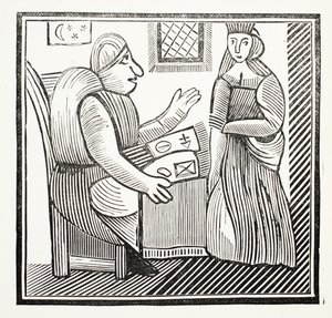 Die Geschichte von Mutter Bunch aus dem Westen, Illustration aus Chap-books of the Eighteenth Century von John Ashton, veröffentlicht 1882 von English School