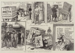 Die Launen des Wahlkampfs (Gravur) von English School