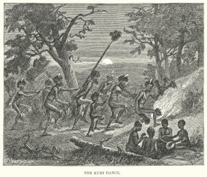 Der Kuri-Tanz (Gravur) von English School