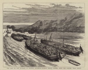 Die letzten Russen in Ost-Rumelien, russische Truppen überqueren die Donau bei Galatz von English School