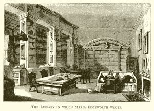 Die Bibliothek, in der Maria Edgeworth schrieb von English School
