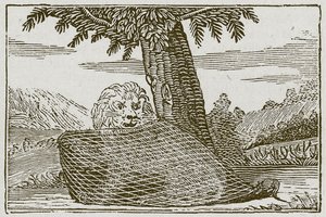 Der Löwe und die Maus (Gravur) von English School