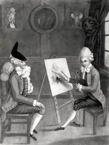 Der Macaroni-Maler, oder Billy Dimple passt für sein Bild, veröffentlicht von Bowles und Carver, 1772