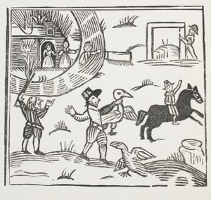 Die verrückten Streiche von Tom Tram, Illustration aus Chap-books des achtzehnten Jahrhunderts von John Ashton, veröffentlicht 1882 von English School