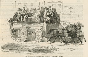 Der Manchester Drei-Pferde-Omnibus von English School