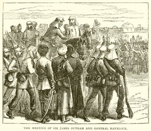 Das Treffen von Sir James Outram und General Havelock von English School