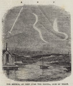 Der Meteor, gesehen über dem Medina, Isle of Wight (Gravur) von English School