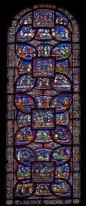 Das Wunderfenster, das verschiedene Heilungsgeschichten darstellt