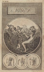 Die Musen, antike griechische und römische Göttinnen der Literatur, Wissenschaft und Kunst von English School