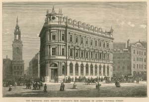 Die neuen Räumlichkeiten der National Safe Deposit Company in der Queen Victoria Street, London