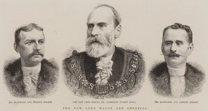 Der neue Lord Mayor und die Sheriffs (Gravur) von English School
