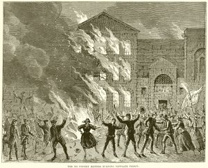 Die No-Popery-Randalierer brennen das Newgate-Gefängnis nieder von English School
