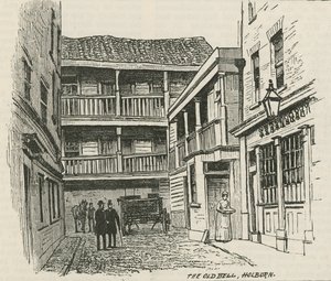 Die Alte Bell Taverne, Holborn, London von English School