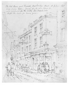 The Old Hare and Hounds, Buckridge Street, St Giles im Jahr 1818 von English School