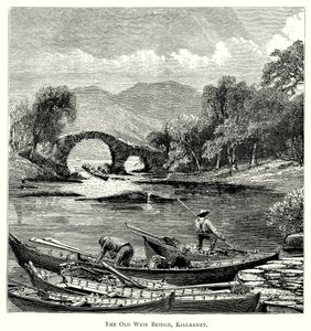 Die alte Weir-Brücke, Killarney (Gravur) von English School