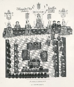 Das Parlament von Edward I. (1239-1307) Kopie aus dem Wriothesley-Manuskript von ca. 1523, veröffentlicht 1794
