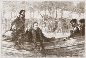 Der Prinz von Oranien in seiner Barke auf dem Weg nach Brüssel, Illustration aus The History of Protestantism von James Aitken Wylie, veröffentlicht 1878 von English School