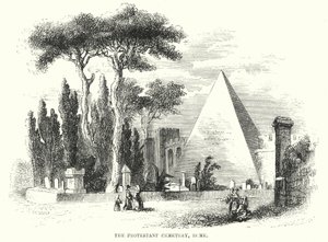 Der protestantische Friedhof, Rom (Gravur) von English School