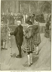 Die Königin eröffnet den Königlichen Justizpalast von English School
