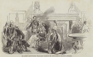 Der Zeichensaal der Königin, Ihre Majestät inspiziert Mr. Tites Modelle der Royal Exchange