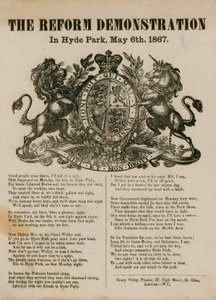 Die Reformdemonstration im Hyde Park, 6. Mai 1867 von English School