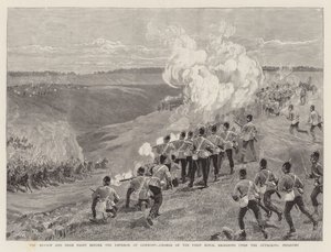 Die Überprüfung und Scheingefecht vor dem Kaiser von Deutschland, Angriff der ersten königlichen Dragoner auf die angreifende Infanterie von English School
