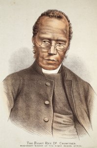 Der rechte Rev. Dr. Crowther, Illustration aus der Bildausgabe des Lebens und der Entdeckungen von David Livingstone von J. Ewing Richie, veröffentlicht von A. Fullarton & Co., 1876 von English School