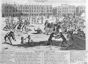 Die rivalisierenden Drucker, 1734 von English School