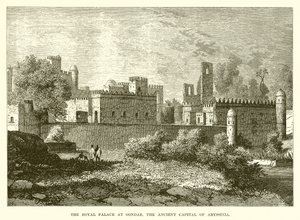 Der Königspalast in Gondar, der alten Hauptstadt von Abessinien von English School