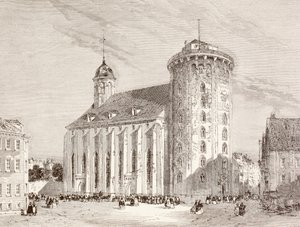 Der Rundetarn oder Runde Turm in Kopenhagen, Dänemark im 19. Jahrhundert (Lithografie)