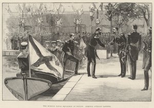 Das russische Marinegeschwader in Toulon, Admiral Avellan landet von English School